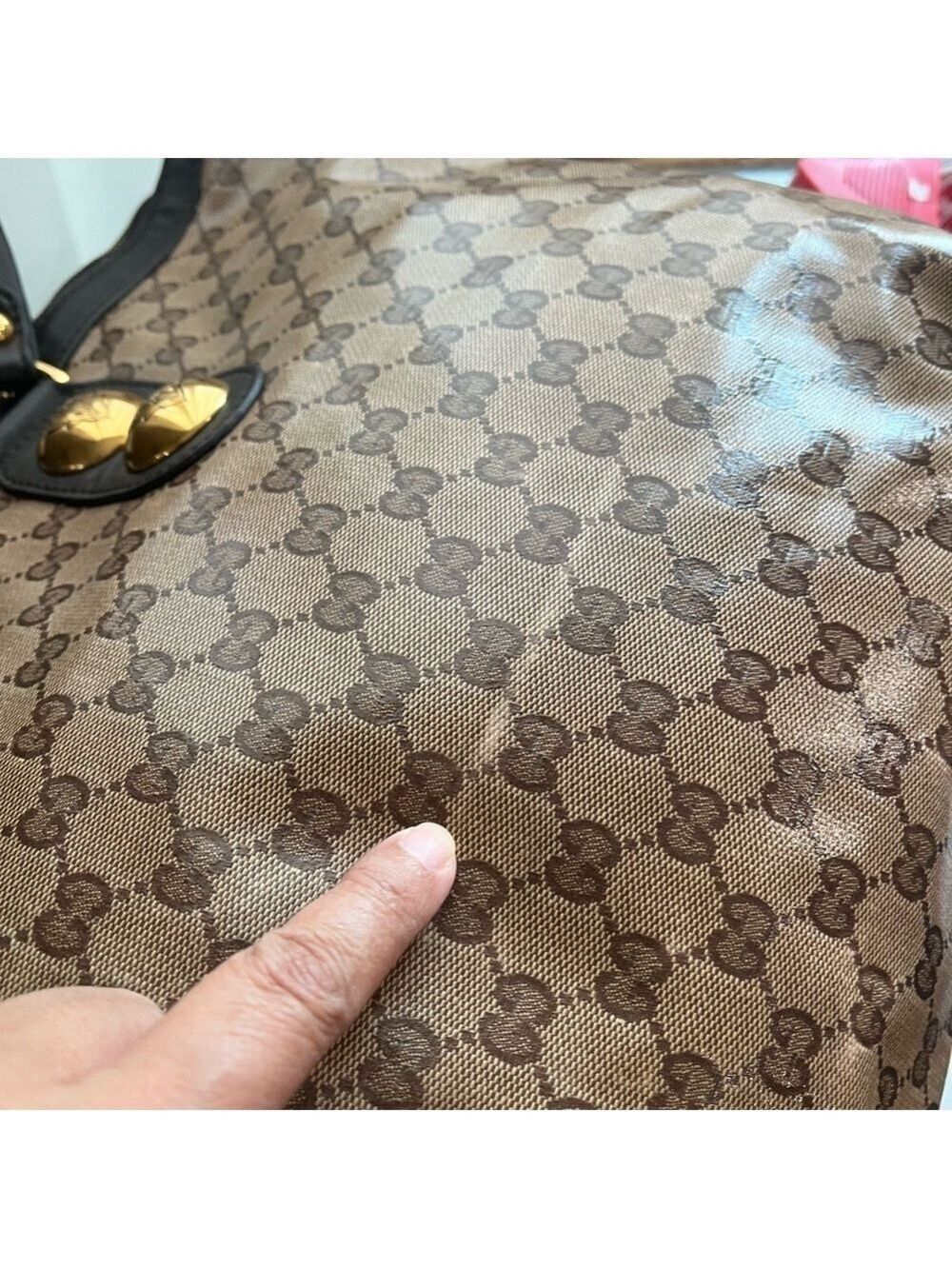GUCCI CRYSTAL MONOGRAM ZIPPERED TOTE - Picture 9 of 15